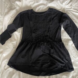 Tea Collection Black Tee with White Logo Tag